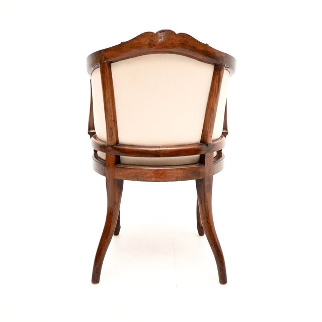 Wood Antique Edwardian Tub Armchair, 1890 For Sale - Image 7 of 11
