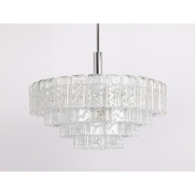 Large Ice Glass Tubes Chandelier by Doria, Germany, 1960s For Sale - Image 11 of 16