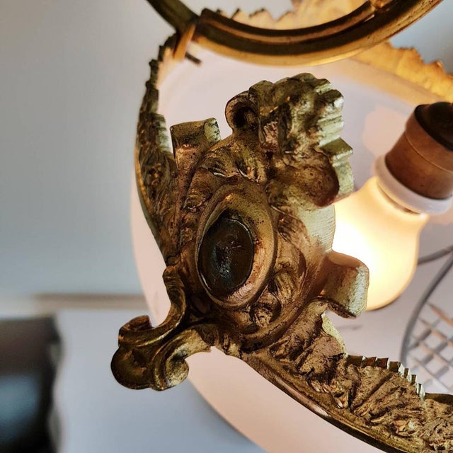 Gold Antique French Chandelier in Bronze and Glass For Sale - Image 8 of 10