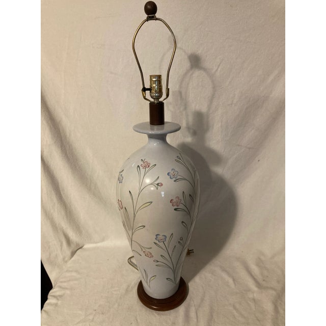 Vintage 1980s Casual Lamps California Floral Table Lampx. Z For Sale - Image 6 of 6