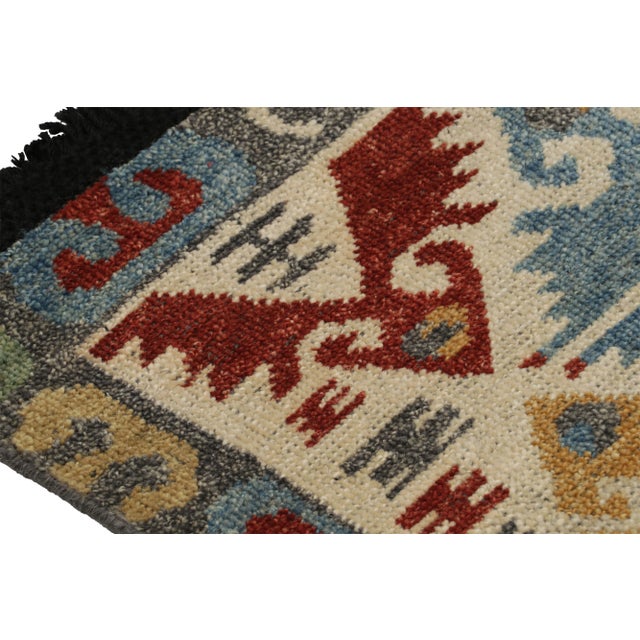 Rug & Kilim Rug & Kilim’s Turkish Style Rug in Beige With Polychromatic Geometric Patterns For Sale - Image 4 of 7