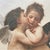 This large vintage framed gallery print features William-Adolphe Bouguereau’s famous 1890 painting, The First Kiss. The...