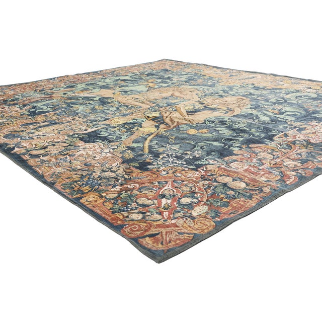 79489 Vintage Chinese Aubusson Tapestry, 07'10 x 06'10. The Herculean Court: A Vintage Chinese Aubusson Tapestry of...