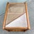 Vintage Boho Chic Cane and Oak Glass Top Side Table For Sale In West Palm - Image 6 of 7
