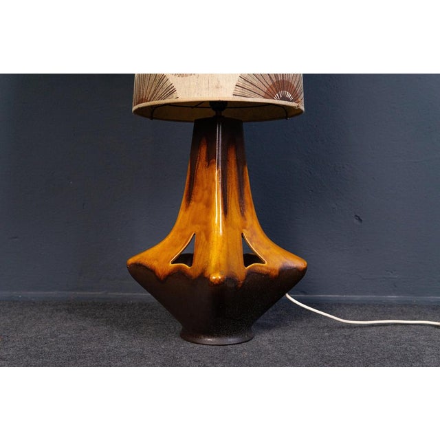 Vintage Pine and Ceramic Floor Lamp For Sale - Image 4 of 11
