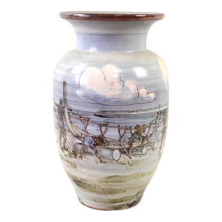Art Nouveau Large Decorative Vase by Harald Folmer Gross, Denmark, 1940s For Sale
