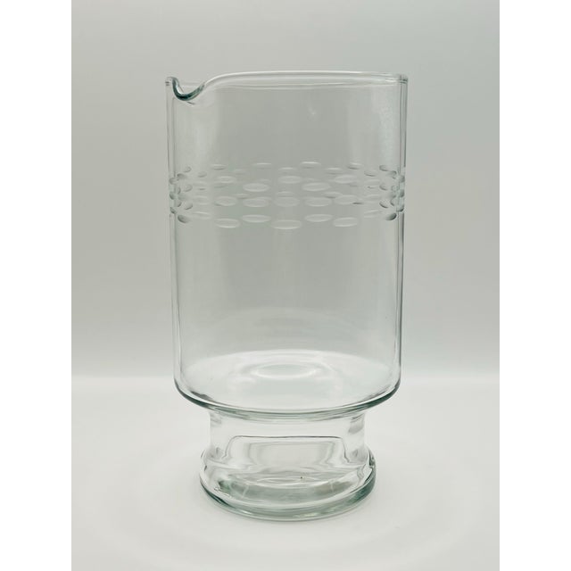 1990’s Clear Etched Glass Carafe For Sale - Image 11 of 11
