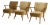 Set Of Three Mid Century Modern Upholstered Armchairs For Sale