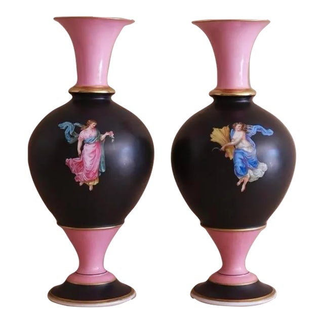 1910s Antique European Sèvres Porcelain Vases, a Pair For Sale