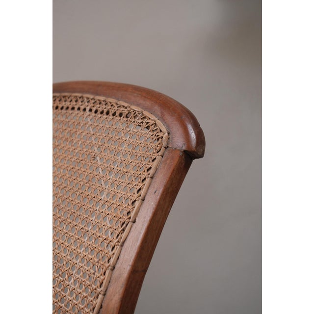 Lounge Chair with Cane Seat and Swing-Out Armrests, 1870s For Sale - Image 6 of 11