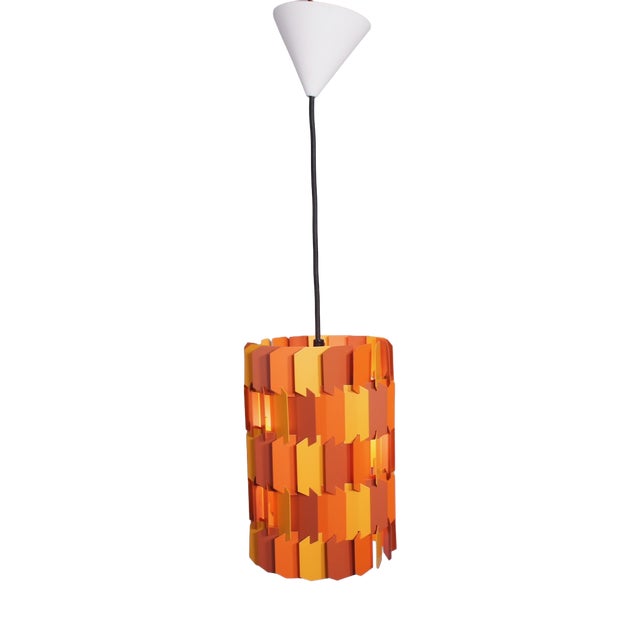 Vintage Danish Ceiling Lamp in Metal Shades by Louis Weisdorf for Lyfa, 1960s For Sale