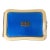 Mid-Century Vintage Blue and Cream Guilloche Enamel Makeup Compact For Sale