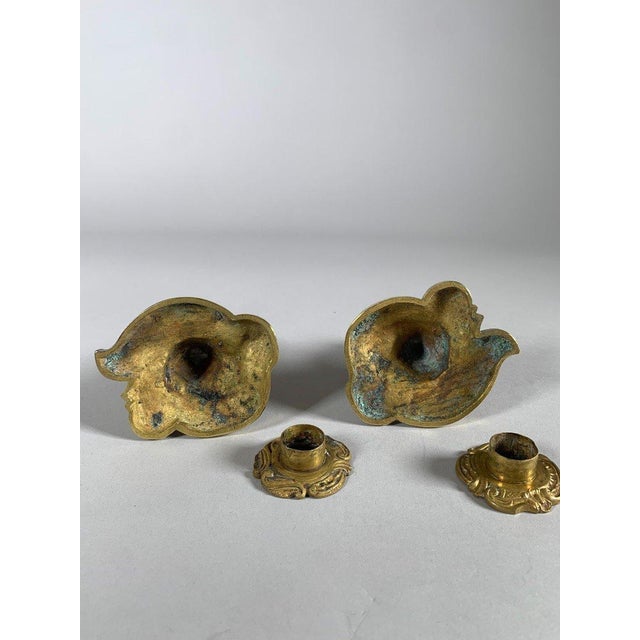 Metal Rococo Louis XV Style Gilt Bronze Candlesticks, 19th Century For Sale - Image 7 of 7