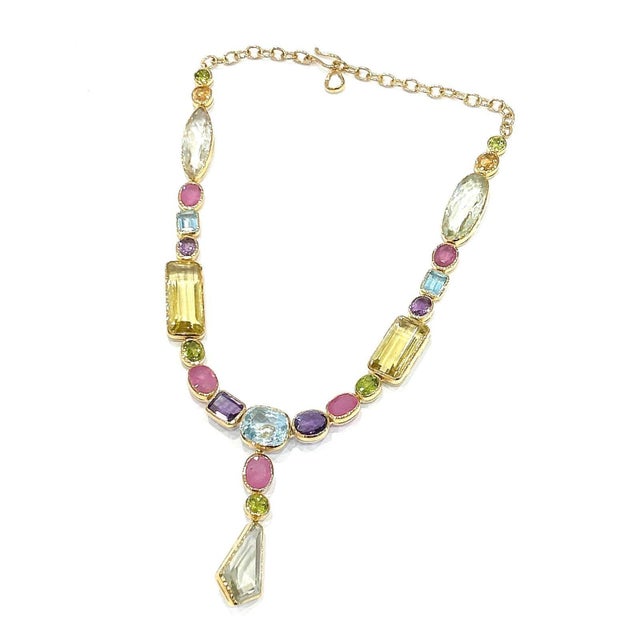 Bochic "Capri" Diamond, Amethyst, Topaz, Citrine & Peridot Necklace in 18K & Silver For Sale In New York - Image 6 of 18