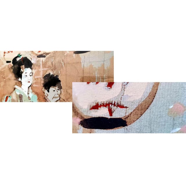 Mid-Century Modern Jack Levine, Geisha With Attendant, 1970 — Hand-Embellished Pochoir, Framed For Sale - Image 3 of 5