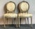 Mid 20th Century Vintage Regency Satin Stripe Medallion Back Chairs - A Pair For Sale - Image 5 of 7