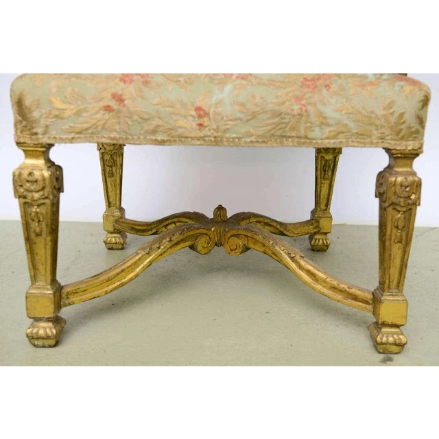 Wood Antique Vanderbilt Palatial Bergeres French Grand Style Louis XIV Giltwood Throne Chairs 19th C. - a For Sale - Image 7 of 9