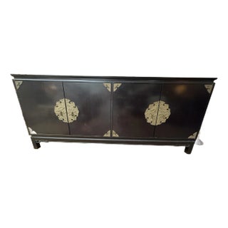 1940s Ebony Asian Style Credenza For Sale