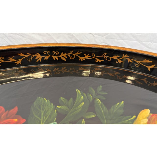 Late 20th Century Regency Chinoiserie Style Lacquer and Faux Bamboo Folding Tray Table For Sale - Image 14 of 18