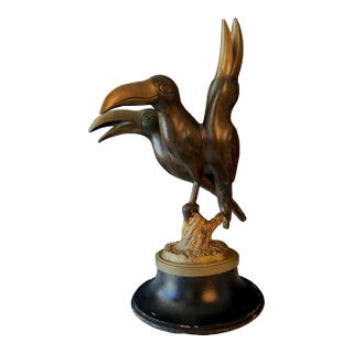 Late 20th Century Llewellyn Davies Signed Limited Edition Bronze Triple Toucan Sculpture - 4/20 For Sale