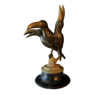Late 20th Century Llewellyn Davies Signed Limited Edition Bronze Triple Toucan Sculpture - 4/20