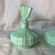 1950s Circa 1940s Murano Glass Opaque Jadeite Green Vanity Bottles and Jar - Set of 3 For Sale - Image 5 of 6