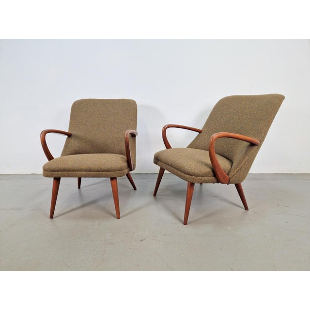 Mid-Century Armchairs and Ottoman in Teak, 1960s, Set of 3 For Sale - Image 6 of 15