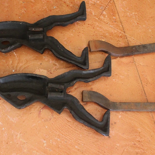 Pair of American Cast Iron “Hessian Soldier” Andirons For Sale - Image 11 of 12