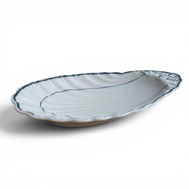 Mid 20th Century Vintage Hand Painted Seashell Shaped Porcelain Dish For Sale - Image 5 of 11