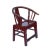 This is an oriental horseshoe shape style armchair with a distressed oxblood red lacquer surface. The seatback is in a...