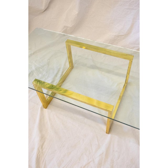Modern Brass and Glass Coffee Table, 1980s For Sale - Image 3 of 6