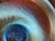 Lundberg Studios Lundberg Studios Art Glass Trumpet Vase — Blue Iridescent Swirl, 2000 For Sale - Image 4 of 6