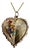 Vintage 14 Kt Y Gold Heart Happy Birthday Pendant + Emerald + Sapphire + Chain For Sale