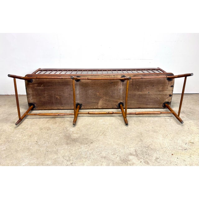 19th Century American Windsor Faux Bamboo Spindled 8-Leg Settee / Bench For Sale - Image 12 of 12