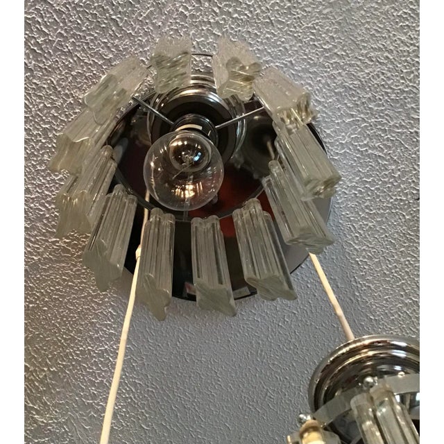 Vintage 1970s Sculpture 3-Light Murano Glass Cluster Cylinder Pendant, Italy For Sale In Greenville, SC - Image 6 of 13