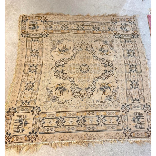 Late 19th Century Antique Woven Horse and Rider Jacquard Tapestry For Sale - Image 5 of 6