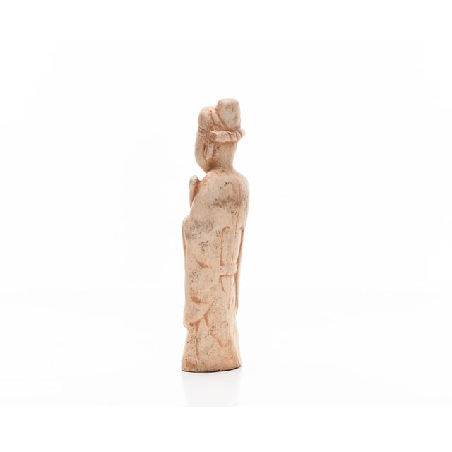 Textile 13th Century Antique Yuan Dynasty Inspired Royalty Pottery Figure For Sale - Image 7 of 9