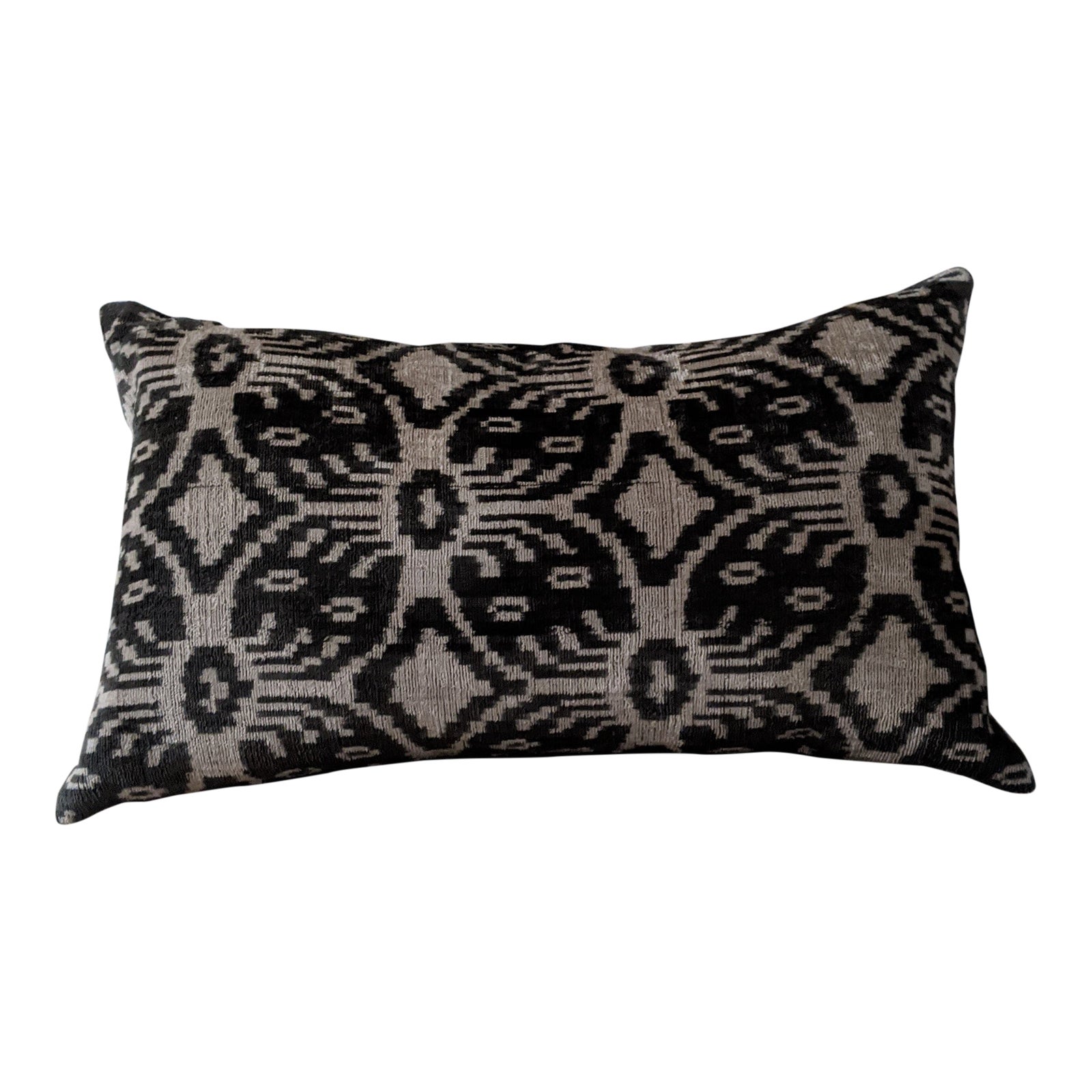 Boho Chic Ikat Black White Down Pillows A Pair Chairish