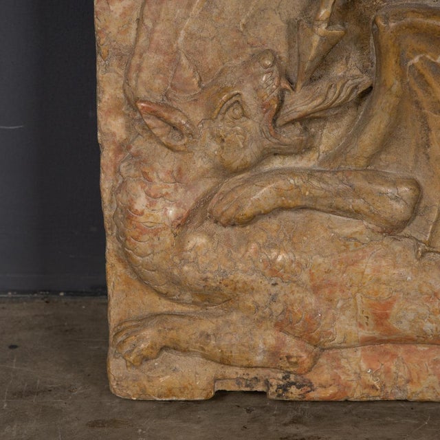 19th Century Italian Marble Plaque of George Slaying the Dragon, 1870 For Sale - Image 18 of 18