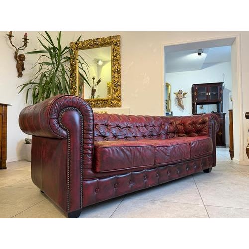 Chesterfield Leather Sofa and Chairs, Set of 3 For Sale - Image 14 of 18
