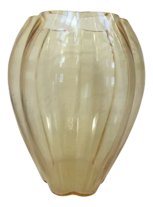 George Sakier for Fostoria Glass Company Gold “Lotus” Vase