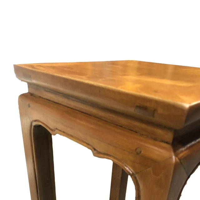 1930s Ming Style Carved Oak Rectangular Incense Plant Stand For Sale - Image 5 of 5