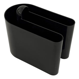 Space Age Black Magazine Rack by Rodolfo Bonetto for Bilumen, 1970s For Sale