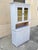 Antique French Country Farmhouse White 2 Piece Step Back Hutch Kitchen Cupboard. Item features a 2 part construction,...