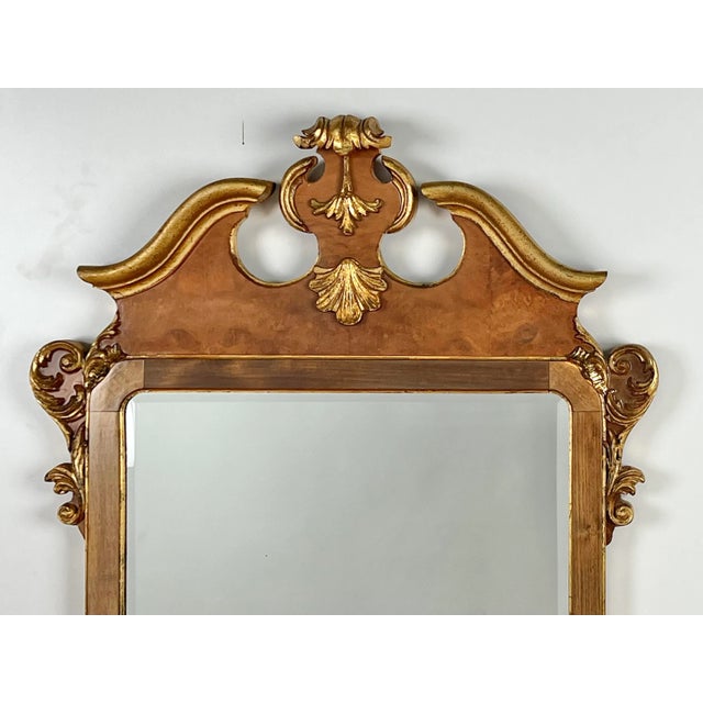 Beautifully crafted walnut burl Georgian style mirror. English styling with Italian craftsmanship. Made by LaBarge, a well...