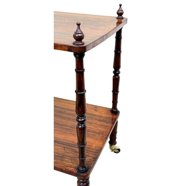 Hollywood Regency Antique Two-Tier Shelf in Rosewood, 1835 For Sale - Image 3 of 15