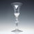 Technical A stunning 18th century Light Baluster wine glass dating to 1750. It has a large bell bowl above an inverted...