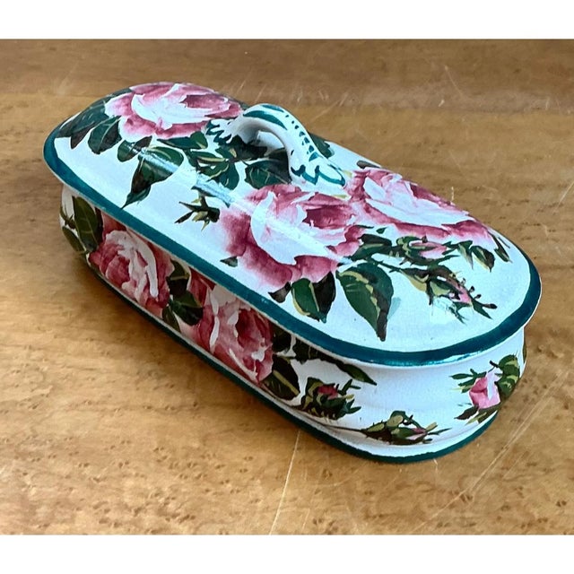 Vintage Rose Motif Porcelain Trinket Box For Sale - Image 11 of 12