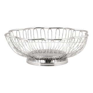 Mid-Century Modern Chrome Wire Basket, 1950s For Sale