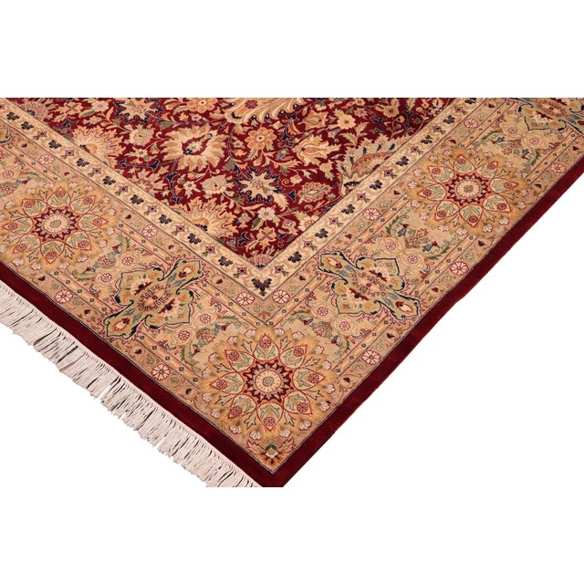 Shabby Chic Shabby Chic Pak-Persian Red/Beige Wool Rug - 10'0'' X 14'8'' For Sale - Image 3 of 8